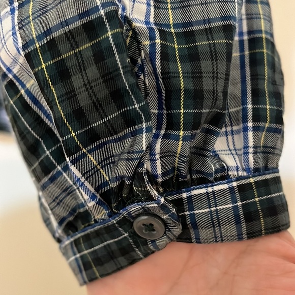 J. Crew Plaid Button Down/Tunic with Black Beading/Embellishments - Picture 4 of 9